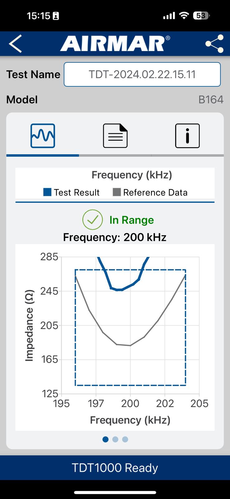 Controllo trasduttori Airmar su banco prova Electrowave